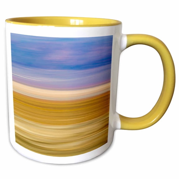3drose, Usa, California, Trona Pinnacles. Motion Blur Abstract of Desert., 11oz Two-tone Yellow Mug