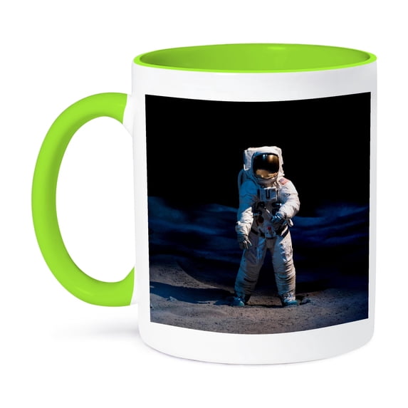 3dRose, USA, Florida, Titusville, Kennedy Space Center, NASA astronaut., 15oz Two-Tone Green Mug