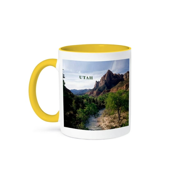 3dRose, Utahs Zion National Park, 11oz Two-Tone Yellow Mug