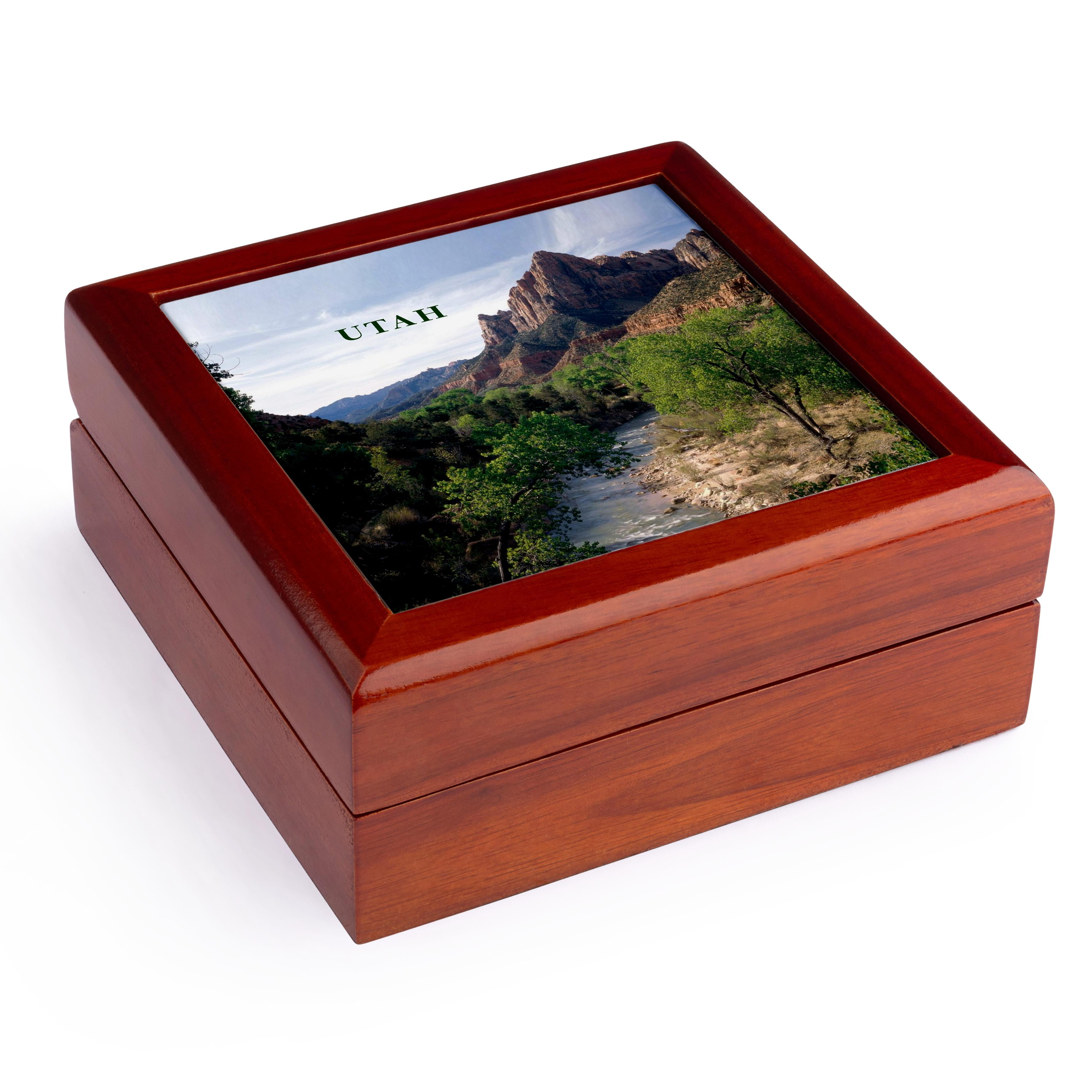 3dRose, Utahs Zion National Park, Jewelry Box 5.5x5.5 inch with 4 inch tile