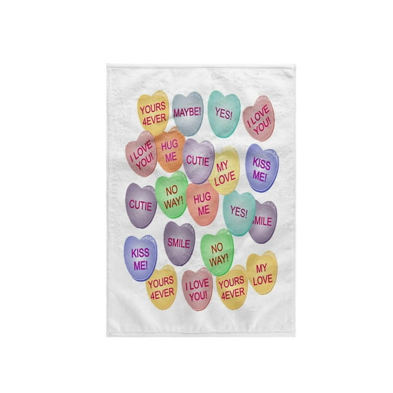 3dRose, Valentines Conversation Candy Hearts, Valentines Day, 3drsmm, 15x22 Hand Towel