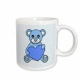 thumbnail image 1 of 3drose, Valentines Day Cute Blue Teddy Bear Holding Heart, 11oz Mug, 1 of 6