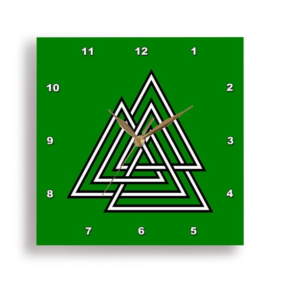 3dRose, Valknut Knot Old Symbol Of Interlaced Triangles 1, 15x15 Wall Clock