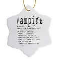 thumbnail image 1 of 3drose, Vampire Typography Definition Black Word Art, 3 inch Snowflake Porcelain Ornament, 1 of 7