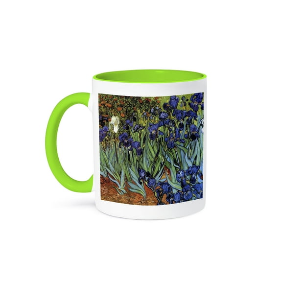 3dRose, Van Gogh Irises, 11oz Two-Tone Green Mug