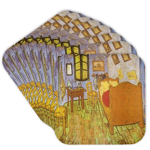 3dRose, Van Goghs Bedroom in Arles by Vincent Van Gogh, Set of 8 Coasters - Soft