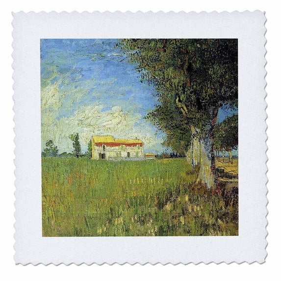 3dRose, Van Goghs Wheat Fields Painting, 6x6 inch quilt square