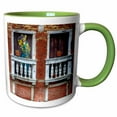 thumbnail image 1 of 3drose, Venice. Carnival Participant Wearing Mask and Costume on Balcony., 11oz Two-tone Green Mug, 1 of 6