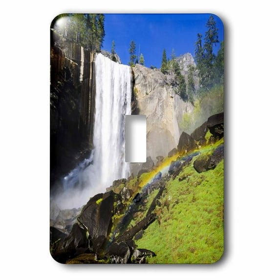 3dRose, Vernal Falls and rainbow on the Mist Trail, Yosemite NP, CA, USA., single toggle switch