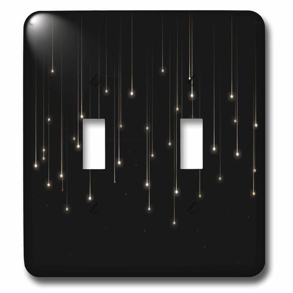 3dRose, Vertical Sparkle Shooting Stars On A Black Background, double toggle switch