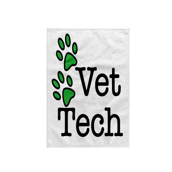 3dRose, Vet Tech, Green, 15x22 Hand Towel