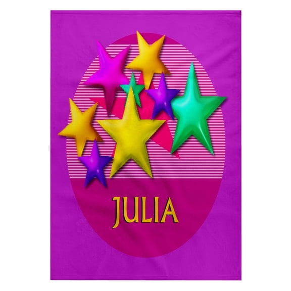 3dRose, Vibrant colored stars on a pink background with the name JULIA, 22x30 Bath Hand Pool Towel