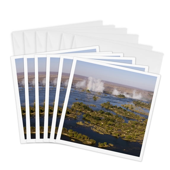 3drose, Victoria Falls, Zambesi River, Zambia-af51 Spi0059 - Sergio Pitamitz, 6 Greeting Cards with Envelopes