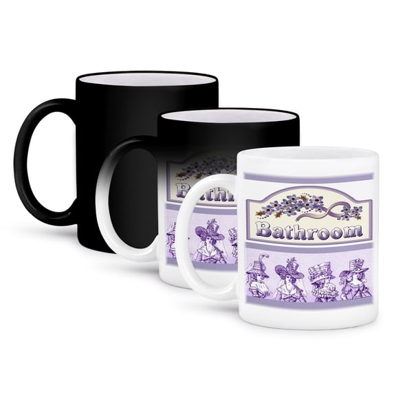 3dRose, Victorian Ladies On Violet Bath Sign, 11oz Magic Transforming Mug