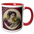 thumbnail image 1 of 3drose, Victorian Lady in Maroon, 15oz Two-tone Red Mug, 1 of 6