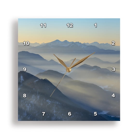 3dRose, View from Mount Schonberg near Lenggries, Bavarian Alps. Germany., 15x15 Wall Clock