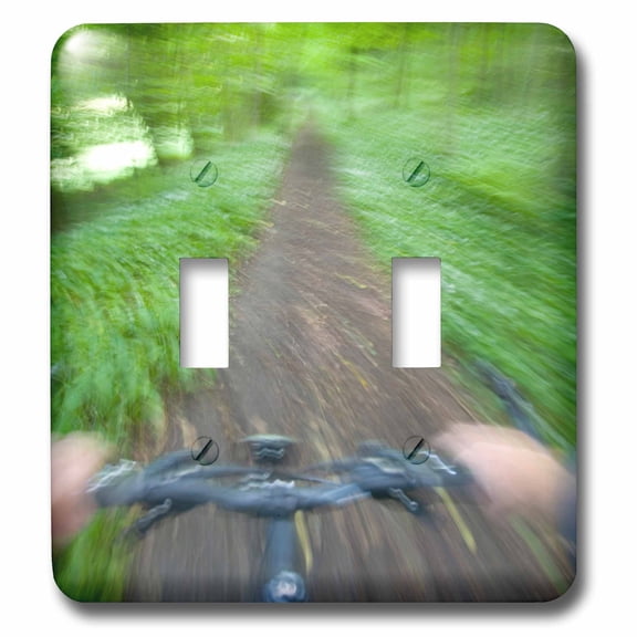 3dRose, View from bicycle along wooded track, Uley, Gloucestershire, England, double toggle switch