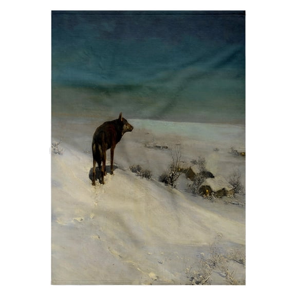 3dRose, Vintage 1915 The Snow Wolf by A Wierusz-Kowalski, 22x30 Bath Hand Pool Towel