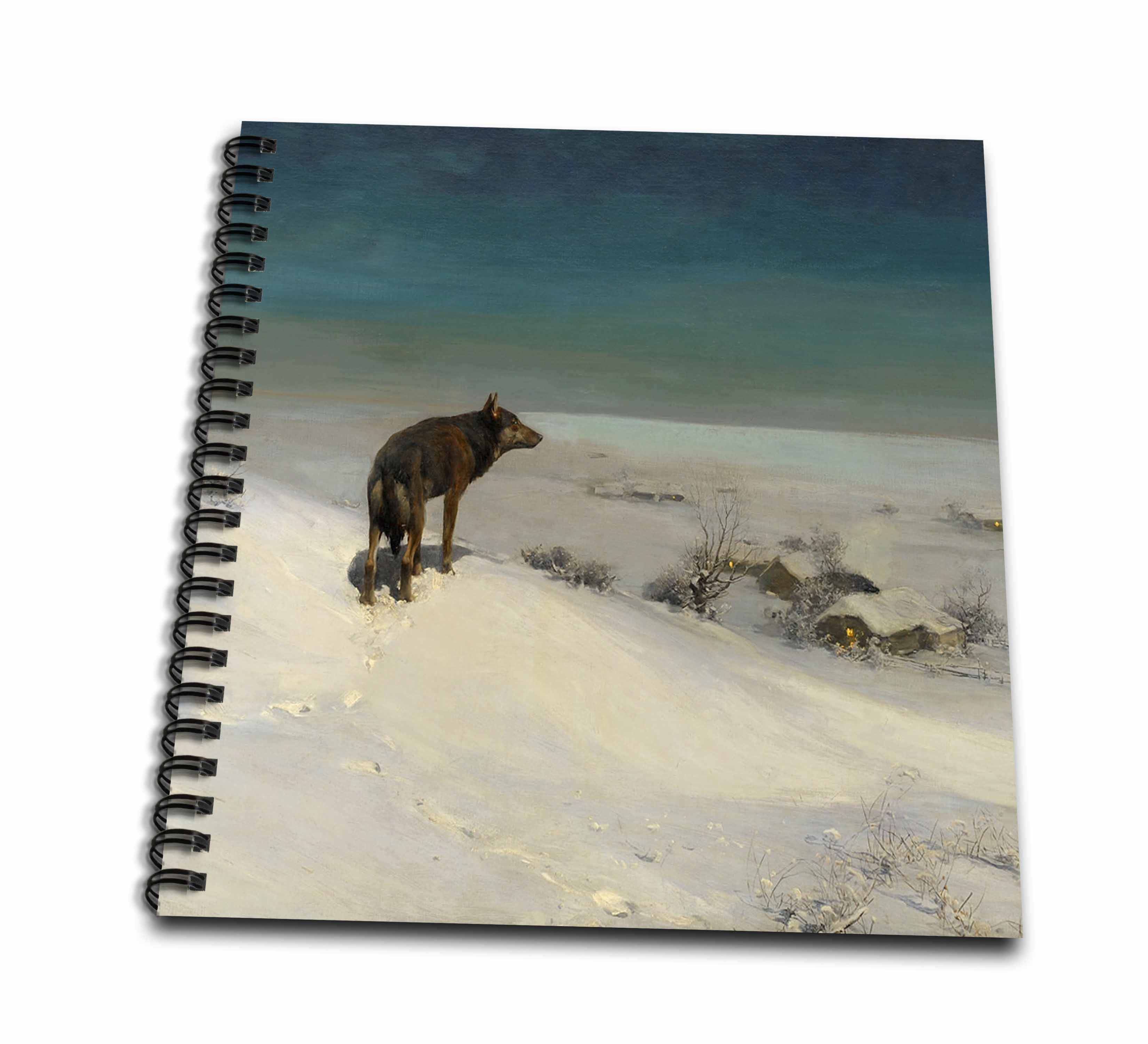3dRose, Vintage 1915 The Snow Wolf by A Wierusz-Kowalski, Memory Book 12 x 12 inch
