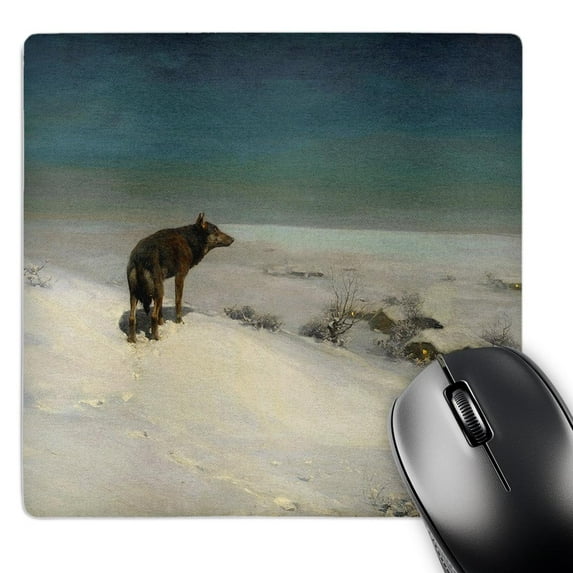 3dRose, Vintage 1915 The Snow Wolf by A Wierusz-Kowalski, MousePad