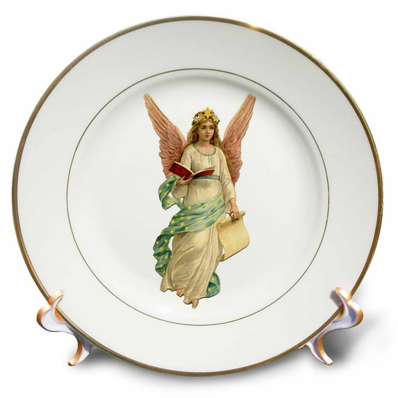 3dRose, Vintage Angel , 8 inch Porcelain Plate