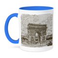 thumbnail image 1 of Vintage Arc De Triomphe - France, 11oz Two-Tone Blue Mug, 1 of 7