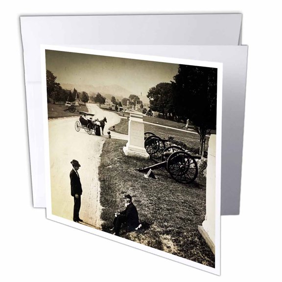 3dRose, Vintage Civil War Gettysburg Pennsylvania Hancock Avenue, 1 Greeting Card with envelope