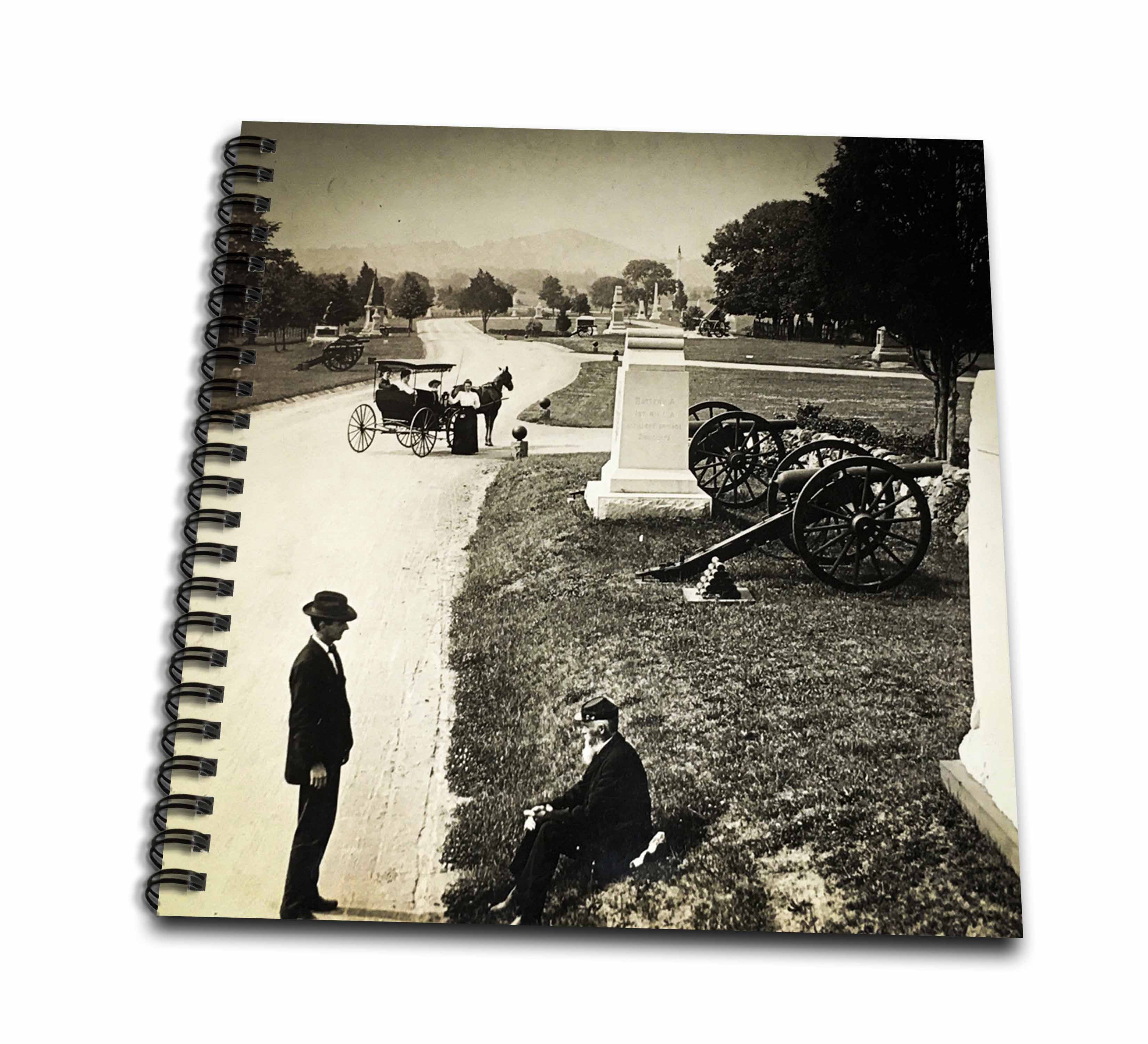 3dRose, Vintage Civil War Gettysburg Pennsylvania Hancock Avenue, Memory Book 12 x 12 inch
