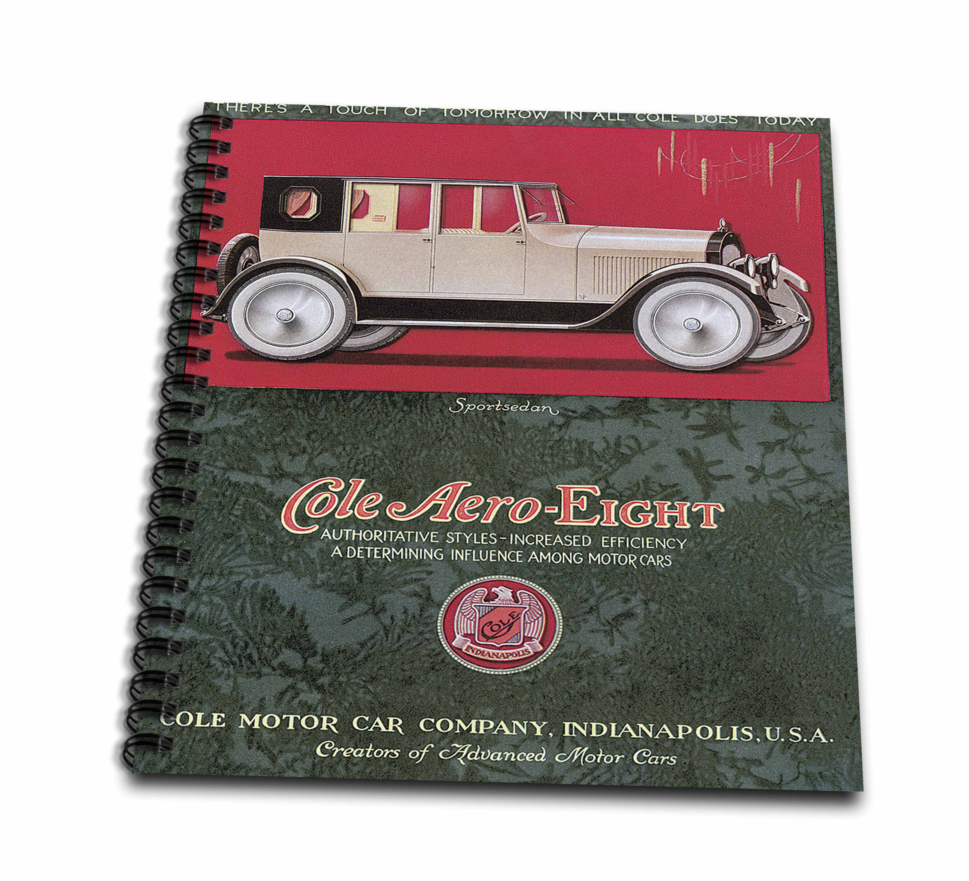 3dRose, Vintage Cole Aero-Eight Cole Motor Company Advertising Poster, Memory Book 12 x 12 inch