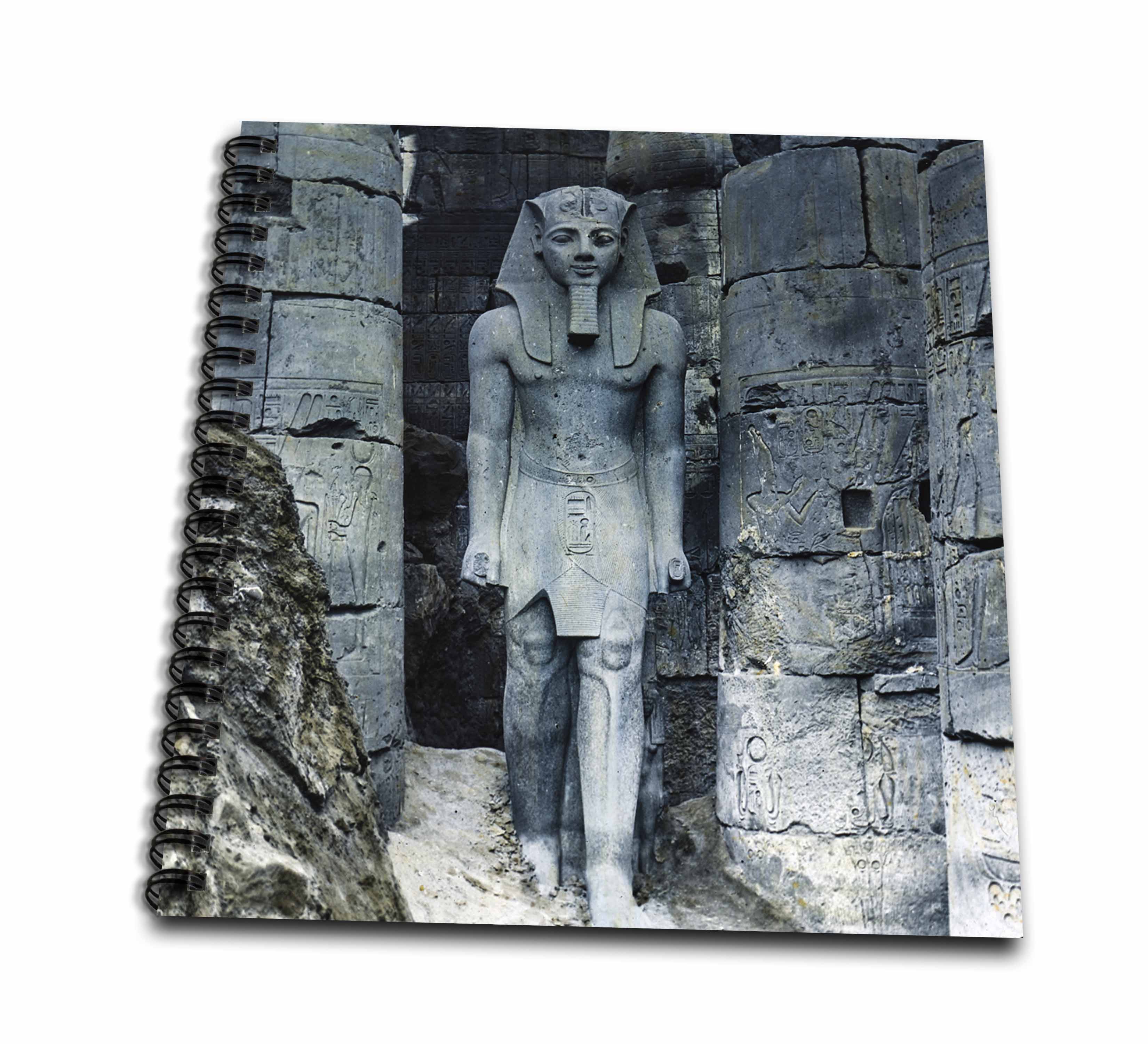 3dRose, Vintage Great Court of Ramses II Luxor Egypt Magic Lantern Slide, Memory Book 12 x 12 inch