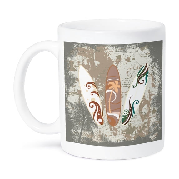 3dRose, Vintage Grunge Surfboard Nature Design, 11oz Mug