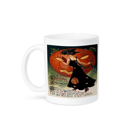 3dRose, Vintage Halloween Lady in Black, 15oz Mug