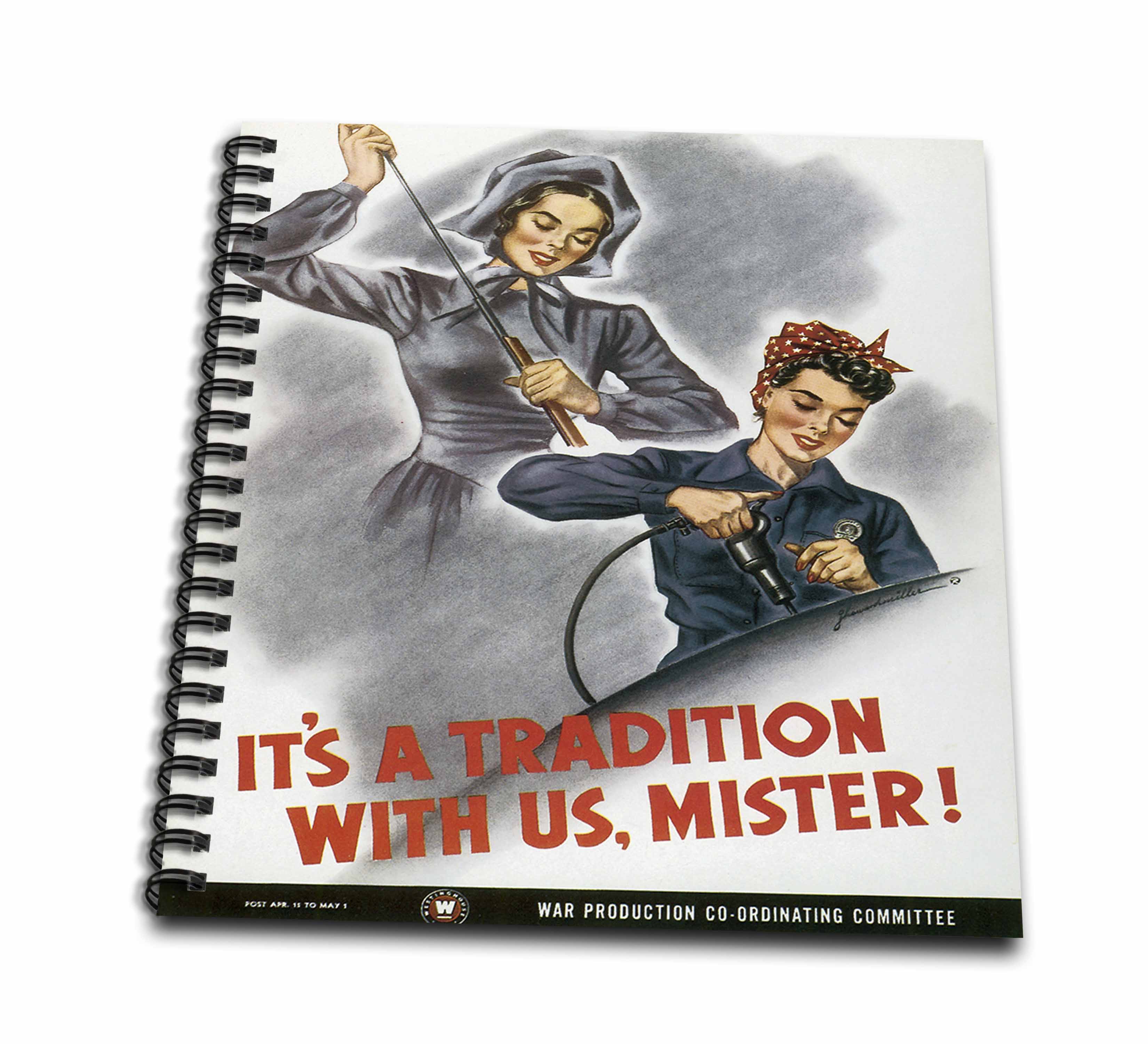 3dRose, Vintage Its a Tradition with Us, Mister War Production Committee Poster, Memory Book 12 x 12 inch