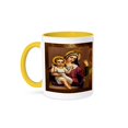 thumbnail image 1 of 3dRose, Vintage Mother Mary and Baby Jesus , 15oz Two-Tone Yellow Mug, 1 of 7