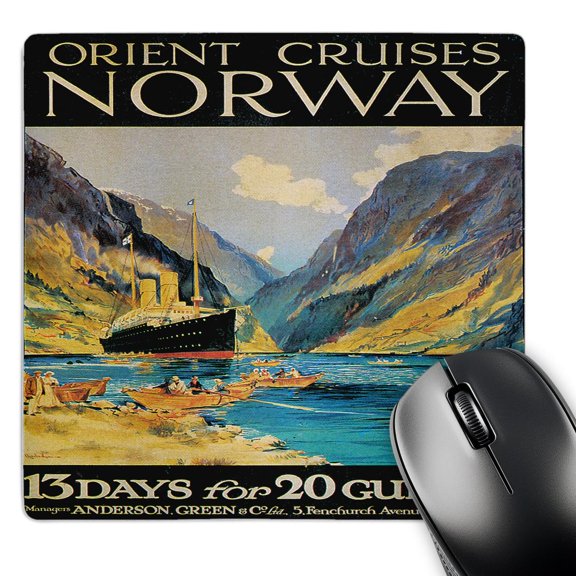 3dRose, Vintage Orient Cruises Norway Ocean Liner Poster, MousePad