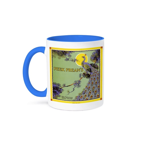 3dRose, Vintage Peek Frean's Biscuits London England Label, 15oz Two-Tone Blue Mug