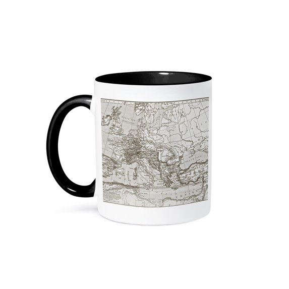 3dRose, Vintage Roman Empire Map, 11oz Two-Tone Black Mug