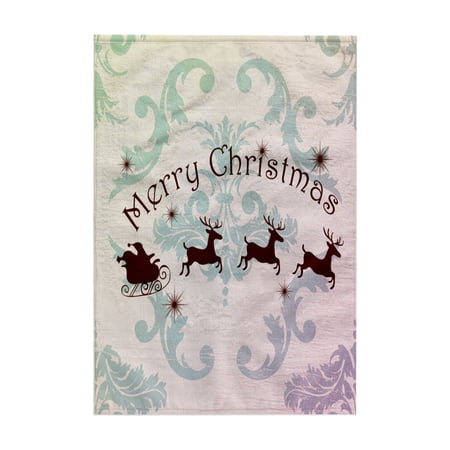 3dRose, Vintage Santa Sleigh with Reindeer, 15x22 Hand Towel