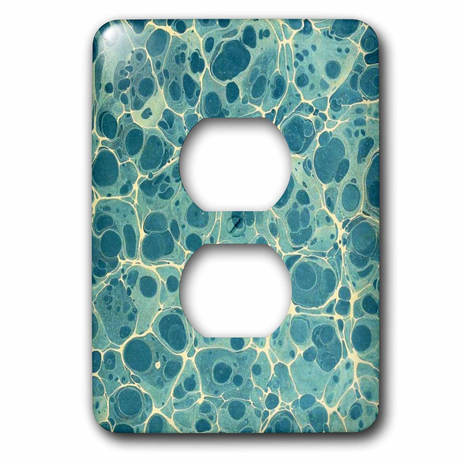 3dRose, Vintage Turquoise Oiled Paper, 2 plug outlet cover
