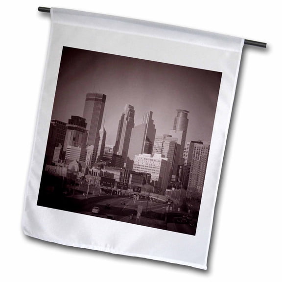3dRose, Vintage View of Minneapolis, 12 x 18 inch Garden Flag