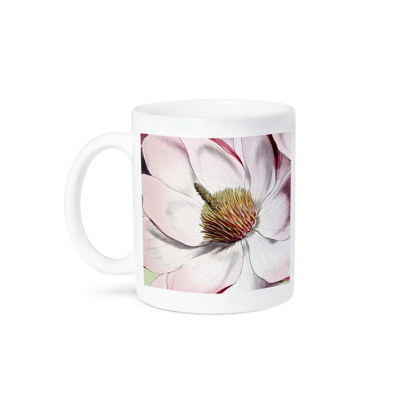 Vintage White Magnolia Flower, 11oz Mug