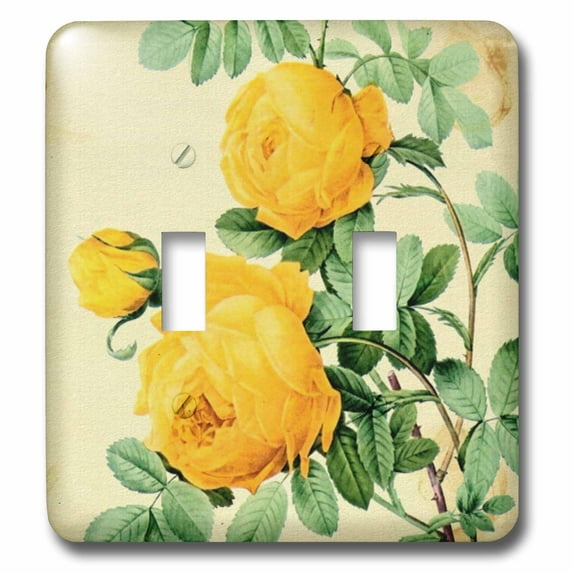 3dRose, Vintage Yellow Roses Digital Art, double toggle switch