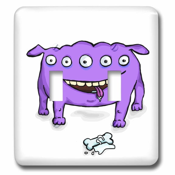 3dRose, Violet Monster With Five Eyes, double toggle switch