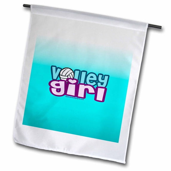 3dRose, Volley Girl on Aqua, 12 x 18 inch Garden Flag