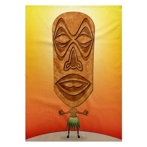 3dRose, VooDoo Tiki Head voodoo villager with tribal mask standing in tropical environment, 22x30 Bath Hand Pool Towel
