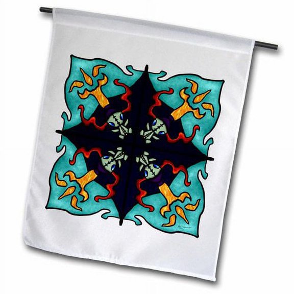 3dRose, Voodoo Dolly Mandala. Mandala with voodoo dolly and fiery spirit, 12 x 18 inch Garden Flag