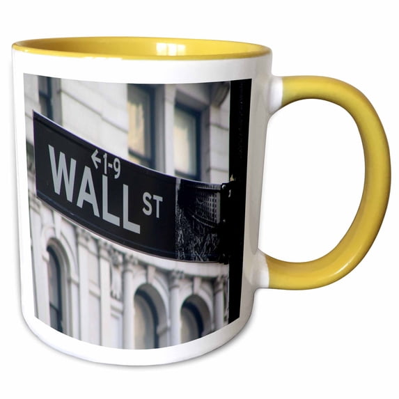 3drose, Wall Street, 11oz Two-tone Yellow Mug
