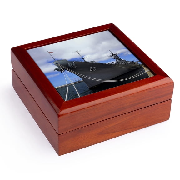 3dRose, WWII USS Missouri, Pearl Harbor, Hawaii - US12 JGI0132 - Jerry Ginsberg, Jewelry Box 5.5x5.5 inch with 4 inch tile