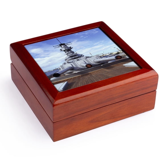 3dRose, WWII USS Missouri, Pearl Harbor, Oahu, Hawaii - US12 DPB1434 - Douglas Peebles, Jewelry Box 5.5x5.5 inch with 4 inch tile