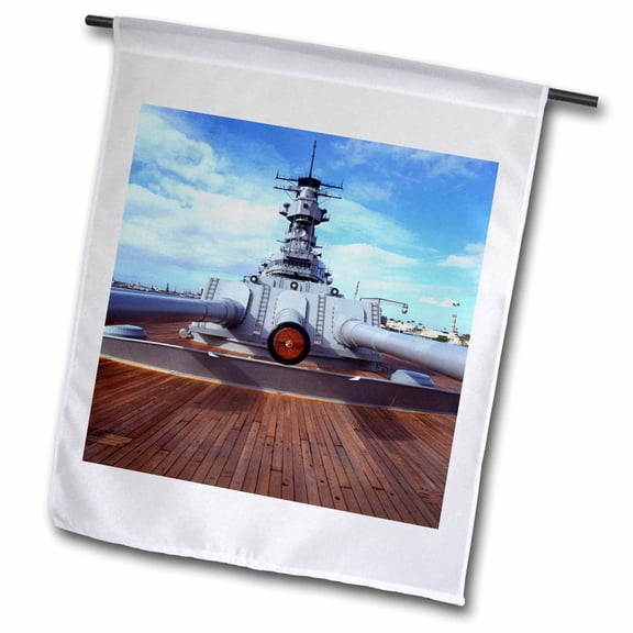 3dRose, WWII USS Missouri, Pearl Harbor, Oahu, Hawaii - US12 DPB1438 - Douglas Peebles, 18 x 27 inch Garden Flag